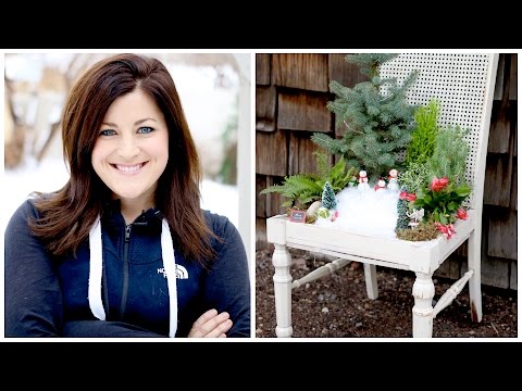 Thrift Store Chair Turned Fairy Garden