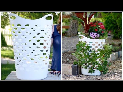 Laundry Basket Turned Strawberry Planter