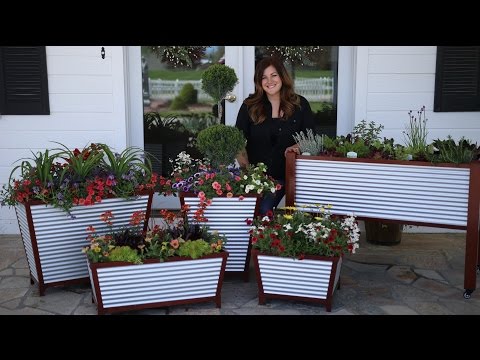 Galvanized Self-Watering Planters