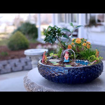 Fun, Colorful Miniature Garden with DIY Pond!