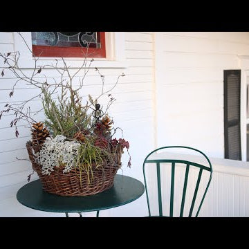 Making a Winter Arrangement for Our Front Porch!