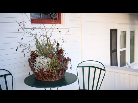 Making a Winter Arrangement for Our Front Porch!