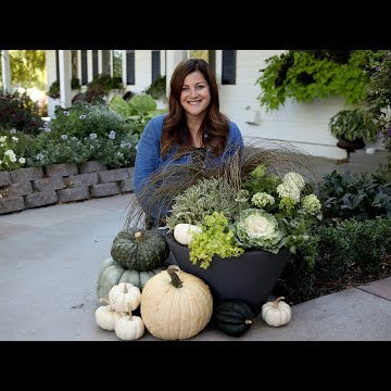 Fall Container Inspiration in Green & White