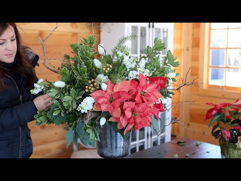Using Poinsettias in a Fresh Cut Flower Arrangement!