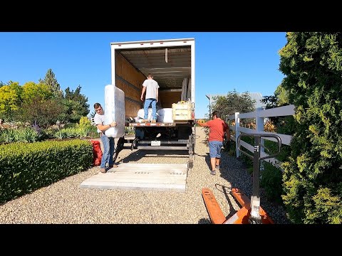 Watering Plants & The Arrival of Our Glass Greenhouse!!!