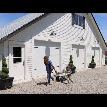 Planting The Containers In Front of Our Barn and Trimming Spiral Topiaries!