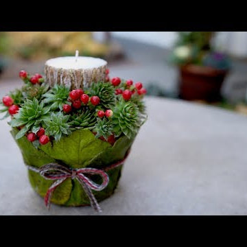 DIY Leaf-Wrapped Pot Candle Holder