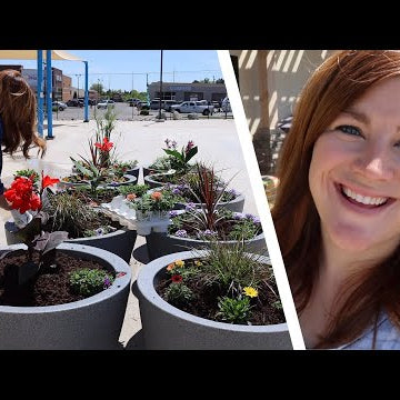 Planting 10 Containers at Our City’s Splash Pad!