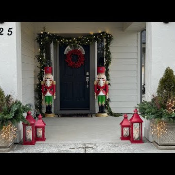 Decorating Aaron’s Sister’s Front Door for Christmas!