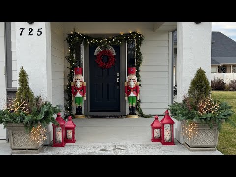 Decorating Aaron’s Sister’s Front Door for Christmas!