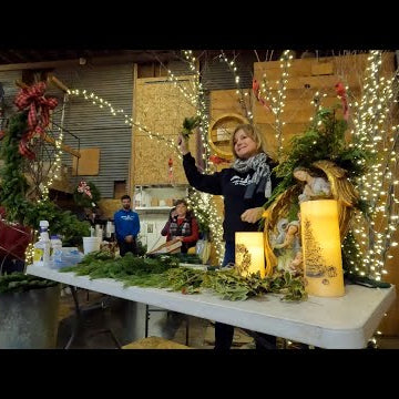 Making Wreaths for Our Great Room Doors!