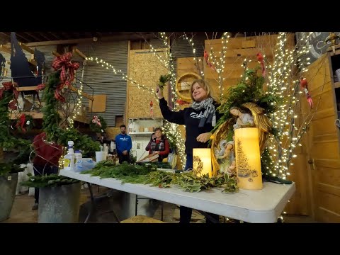 Making Wreaths for Our Great Room Doors!