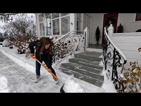 Tidying the Greenhouse, Shoveling a Bunch of Snow & Repotting 3 Houseplants!