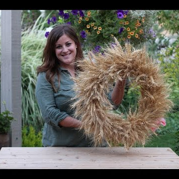 DIY $5 Fall Wheat Wreath