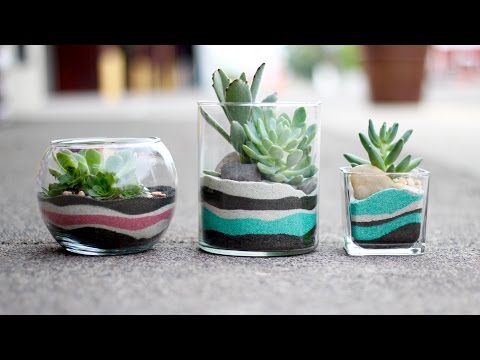 Layered Sand Succulent Planter