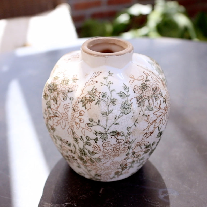 Taupe Floral Vase