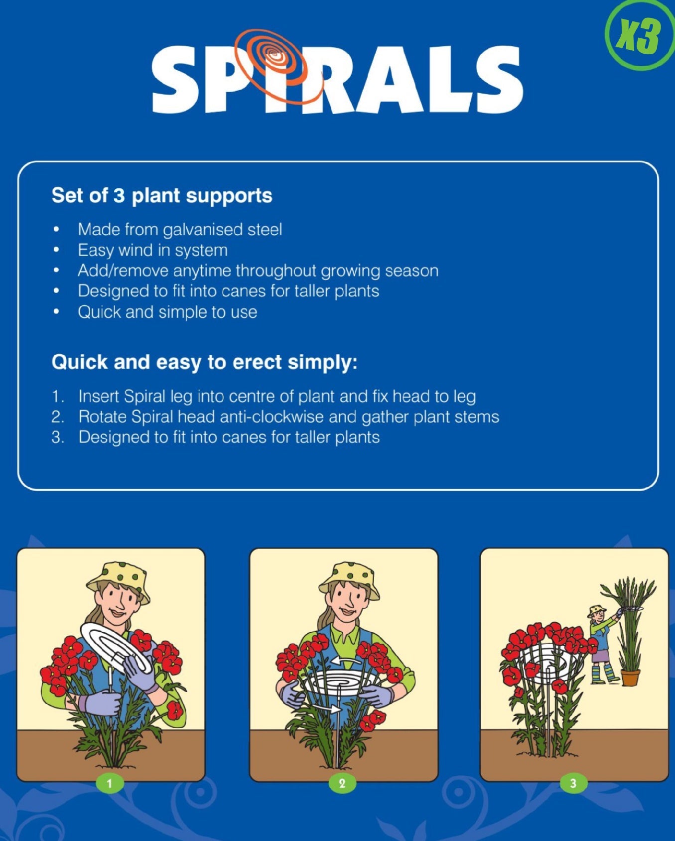 Spirals Multi-Stem Plant Supports (Set of 3) — Garden Answer