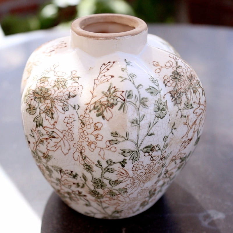 Taupe Floral Vase