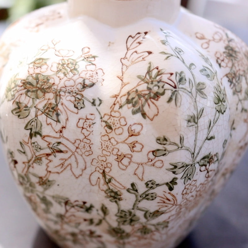 Taupe Floral Vase