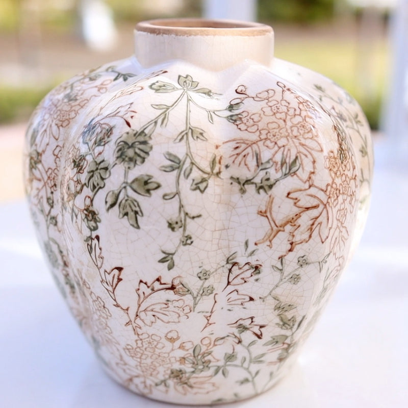 Taupe Floral Vase