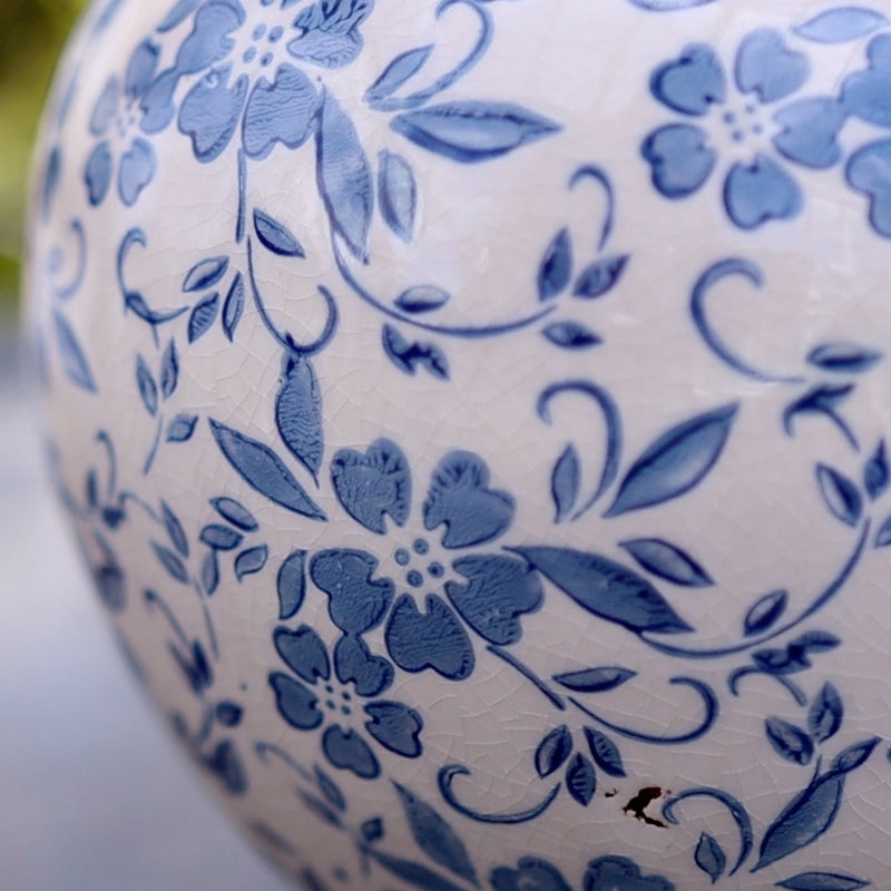 Blue and White Terracotta Vase
