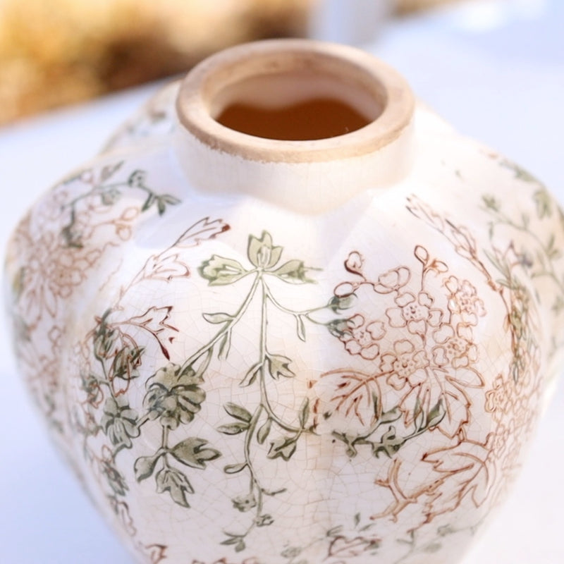 Taupe Floral Vase