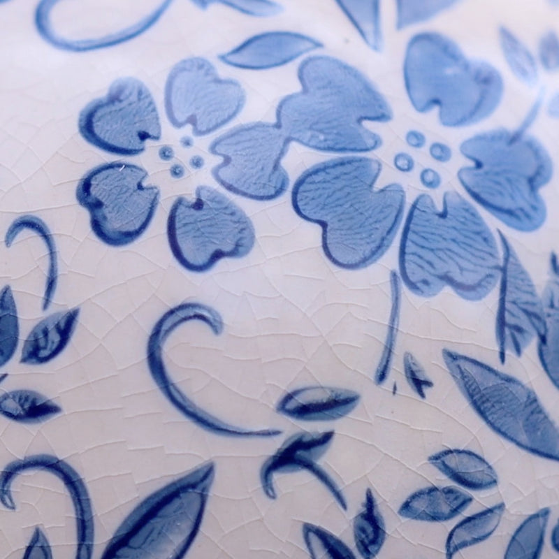 Blue and White Terracotta Vase