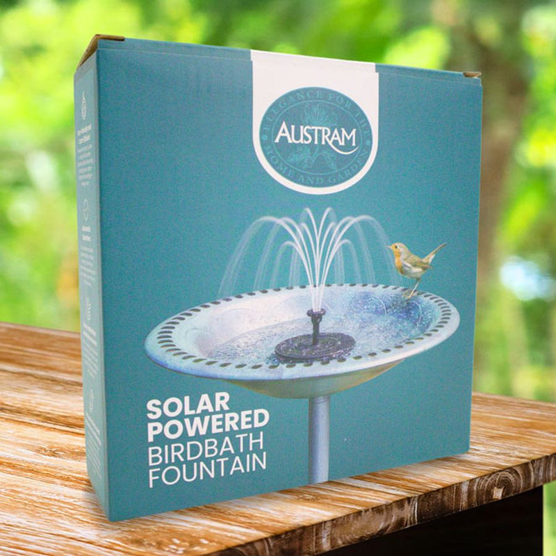 Austram Solar Powered Birdbath Fountain
