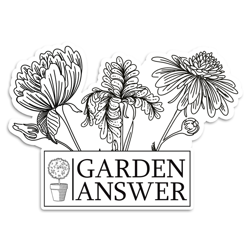 3 Flower Sticker - Black and White