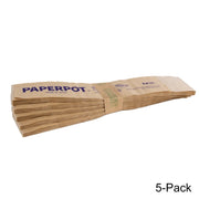A stack of 55 Cell Paper Pots (10x20″) biodegradable seed starting paper pots bundled with a branded sleeve.
