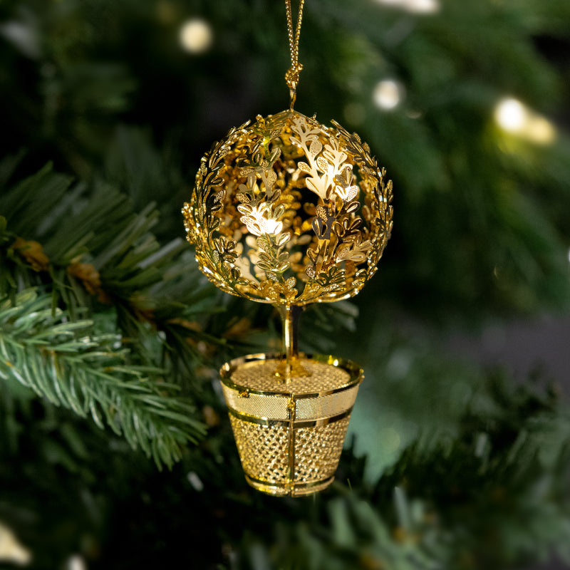 Gold Topiary Christmas Ornament