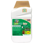 A bottle of Captain Jack's LawnWeed Brew Concentrate for weed and pest control on lawns.