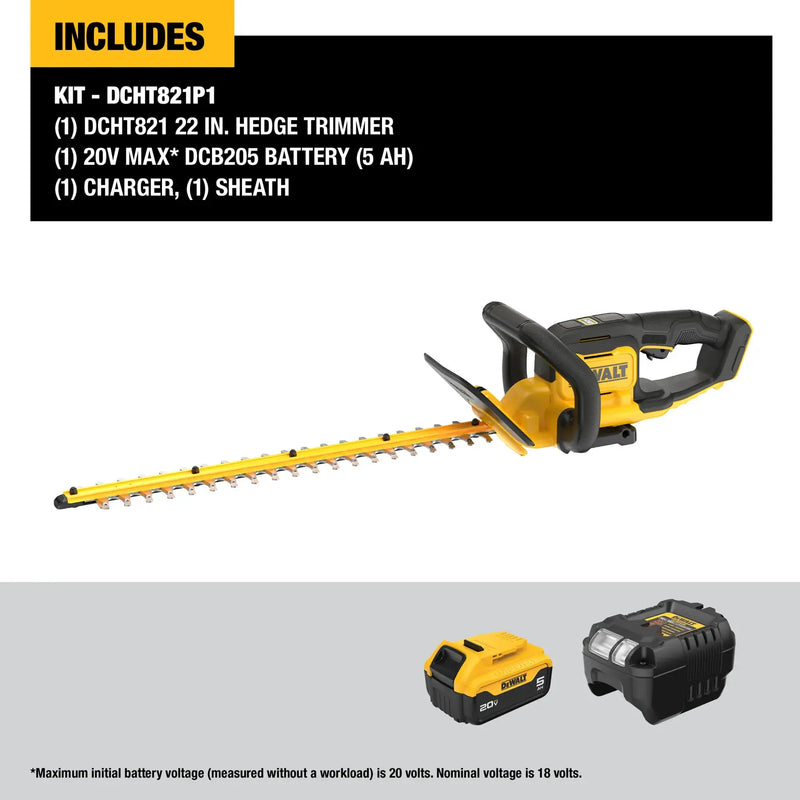 DEWALT® 20V MAX* 22in. Cordless Hedge Trimmer