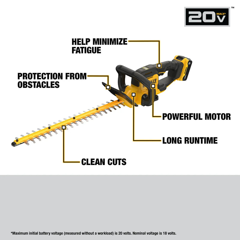 DEWALT® 20V MAX* 22in. Cordless Hedge Trimmer