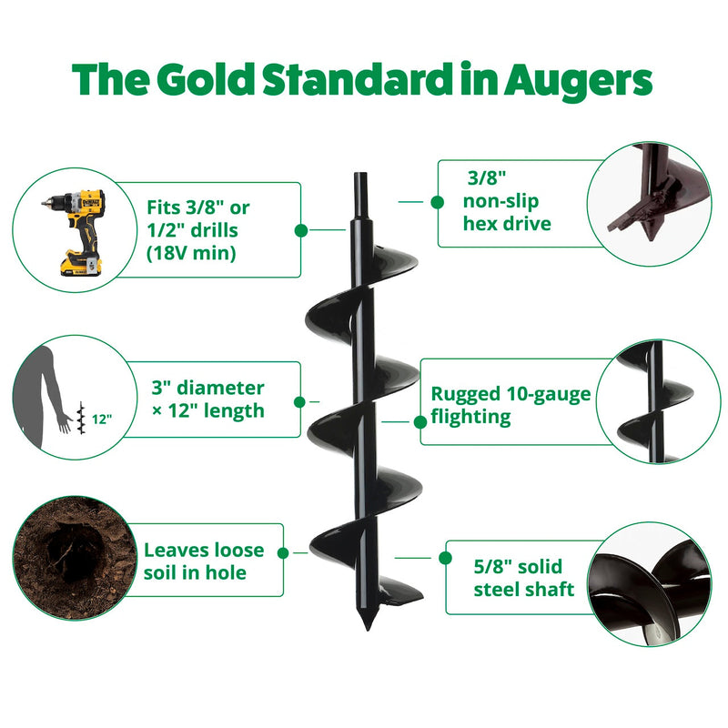 Power Planter DIY Guru Auger (3" x 12")
