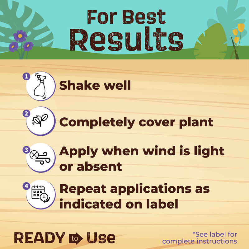 Instructions for using a product to treat plants with a scenic background