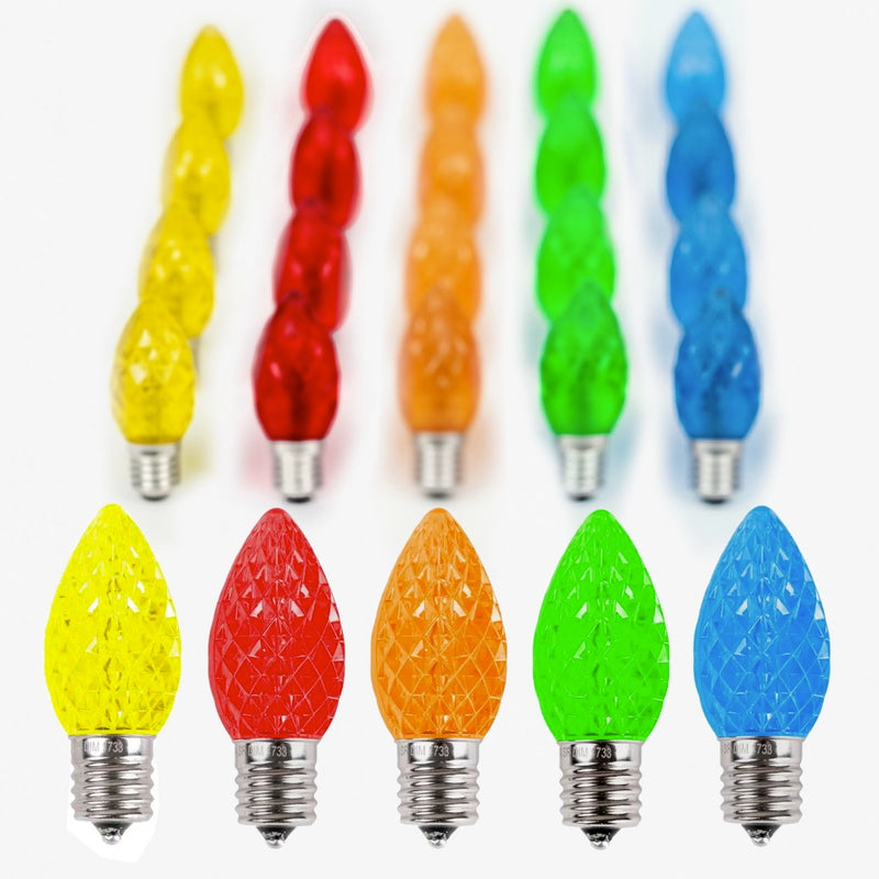 C9 LED Faceted Bulbs (25 Pack)