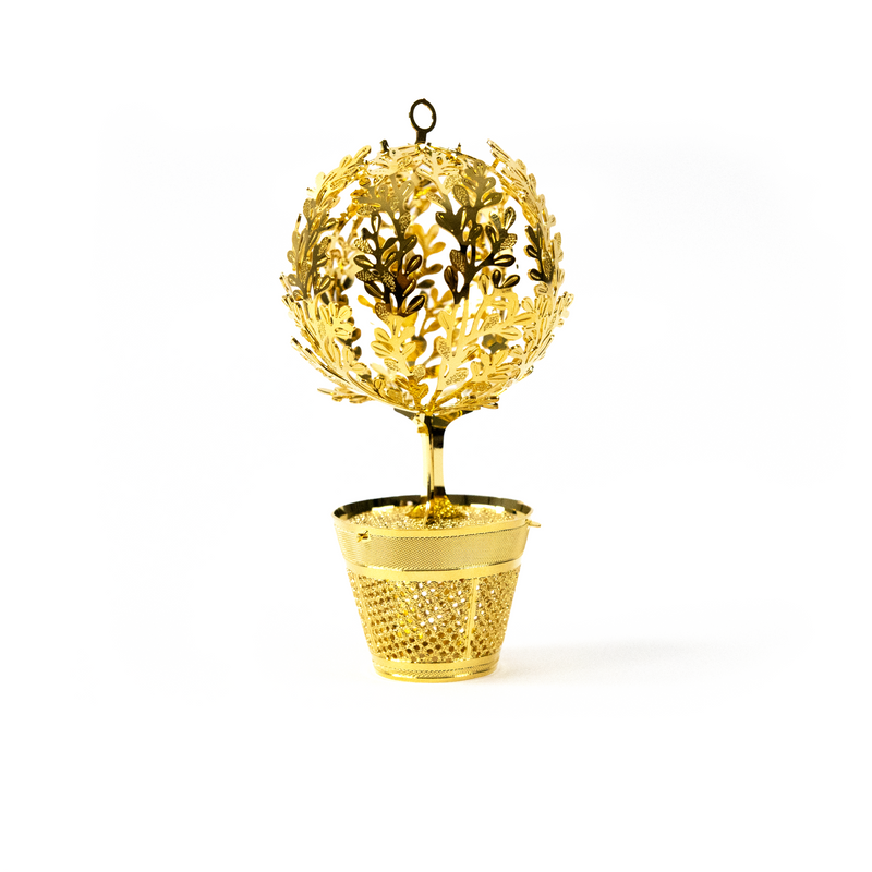 Gold Topiary Christmas Ornament