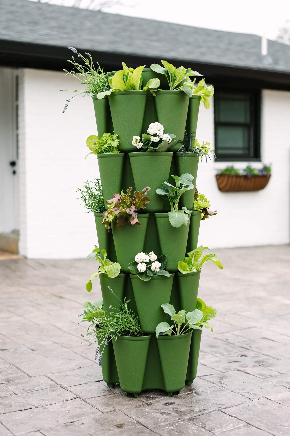 vertical planter GreenStalk Evergreen 5 Tier Original Vertical Planter (Basic Texture) —  Garden Answer