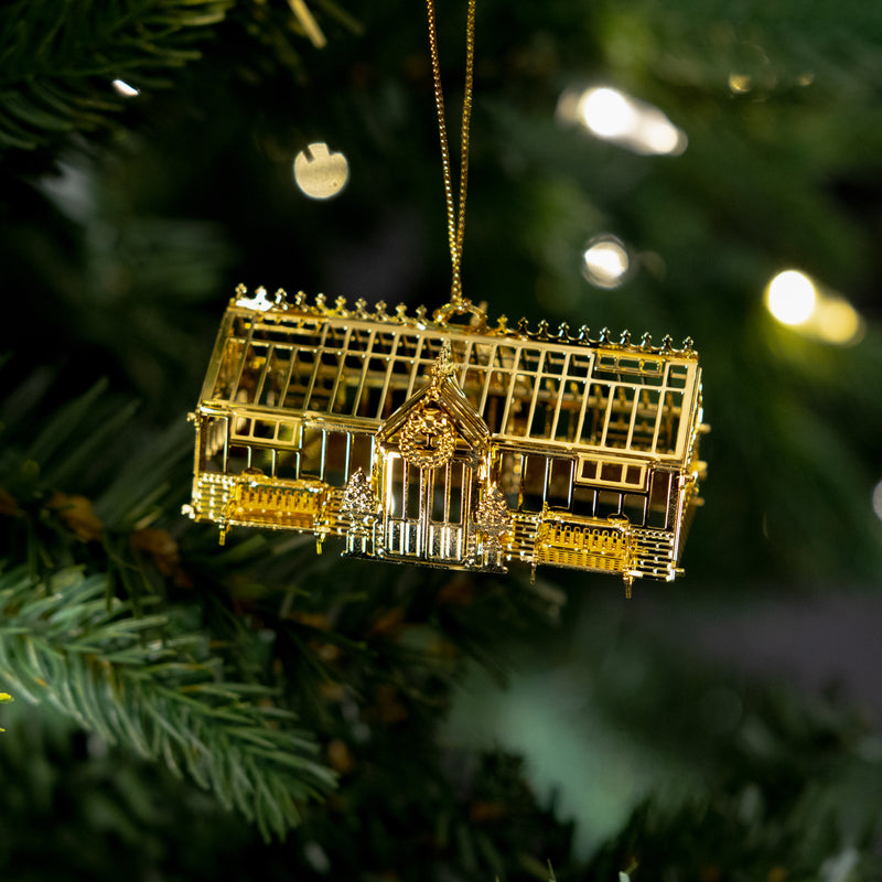 Gold Greenhouse Christmas Ornament