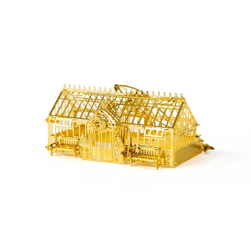Gold Greenhouse Christmas Ornament