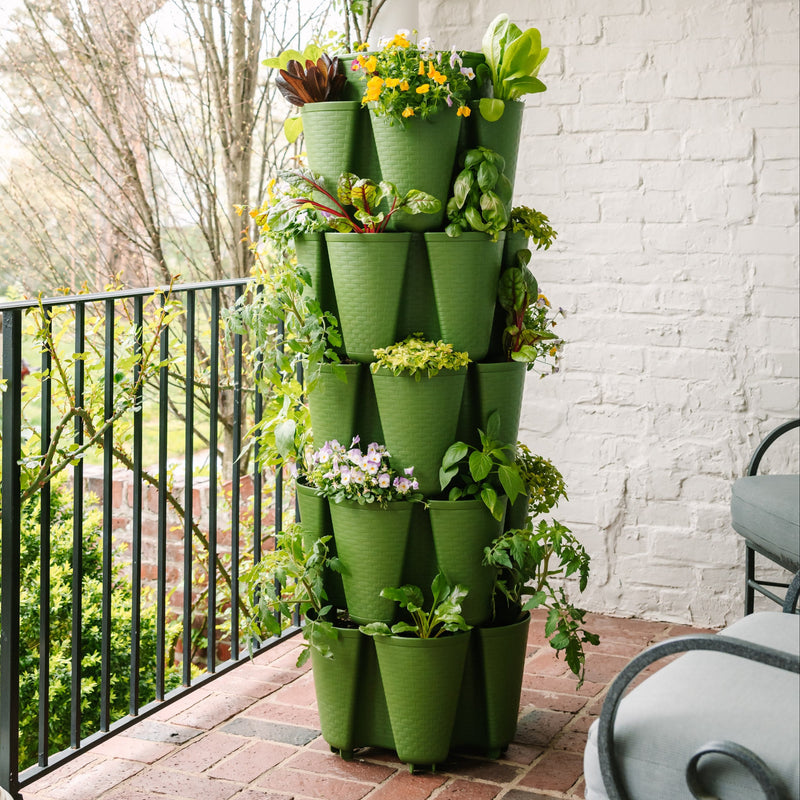 GreenStalk Evergreen 5 Tier Original Vertical Planter (Basket Weave Texture)