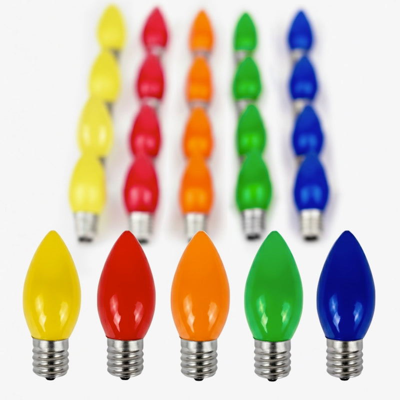 Shatterproof C9 LED Opaque Bulbs (25 Pack)