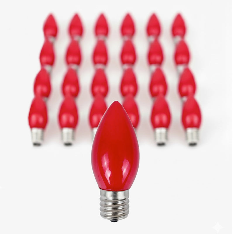 Shatterproof C9 LED Opaque Bulbs (25 Pack)