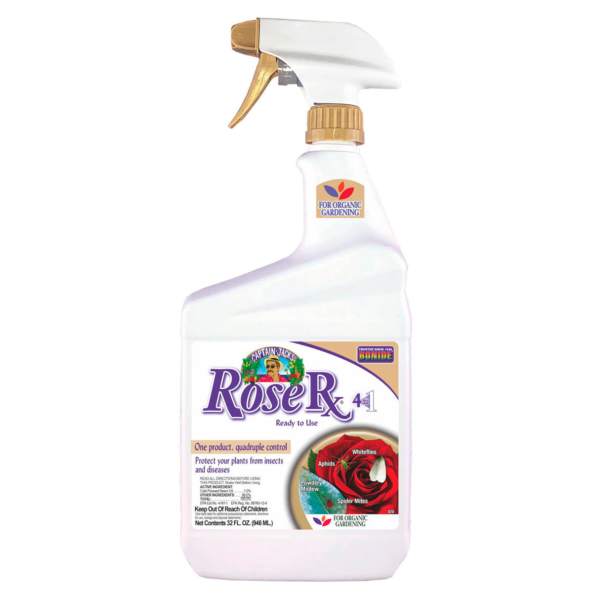herbicide for roses Bonide Rose Rx 4-in-1 RTU 32 oz — Garden Answer
