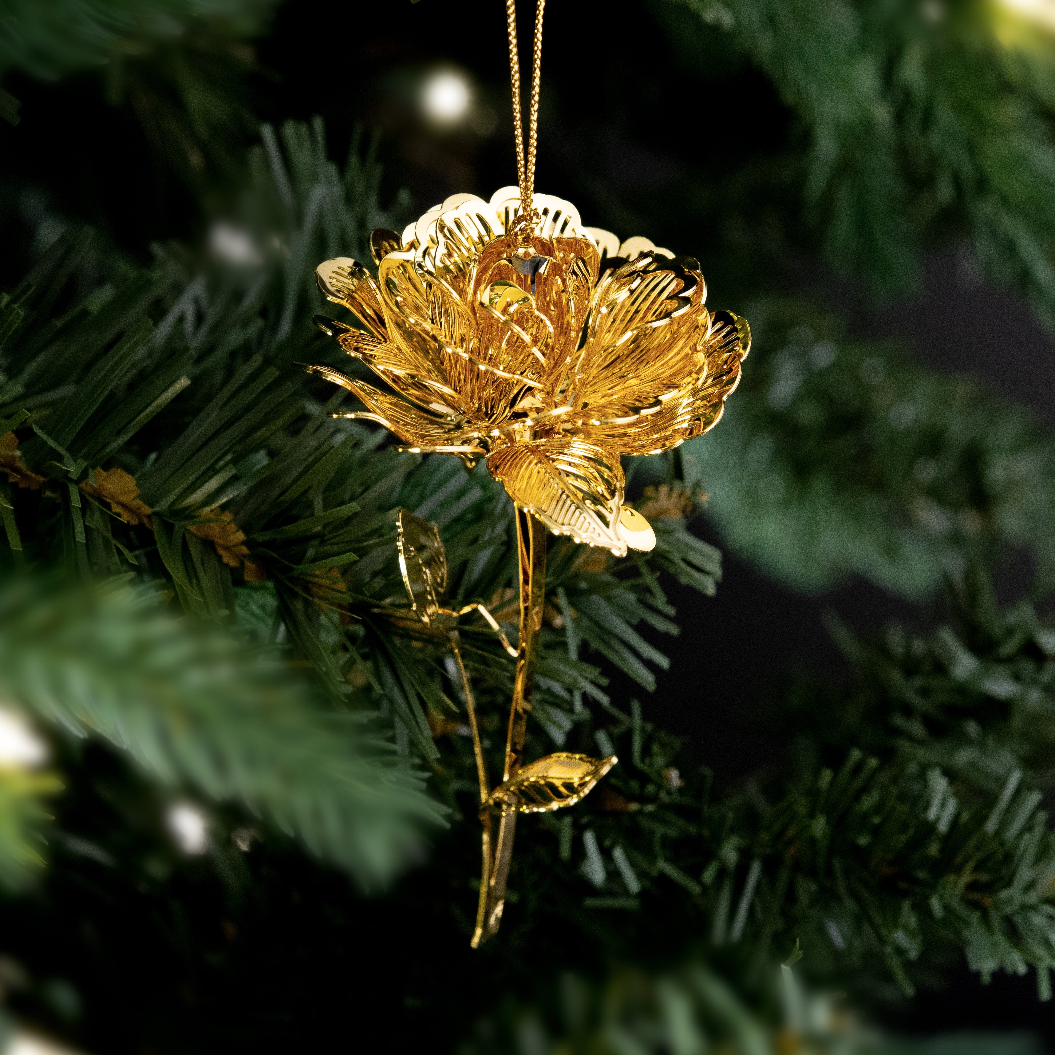 Gold Rose Christmas Ornament – Garden Answer