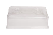 Clear plastic 1020 Multi-Vented Humidity Dome with two circular adjustable vents on top.