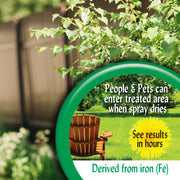 Garden with promotional text in a garden setting