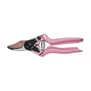 FELCO 6 Pink Blossom garden pruners with leather-wrapped handles and a matte copper-colored blade.