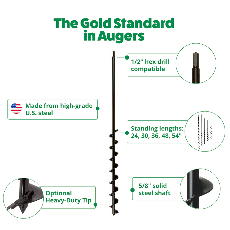 Power Planter Tree Planting Auger Bit (2” x Variable Length)
